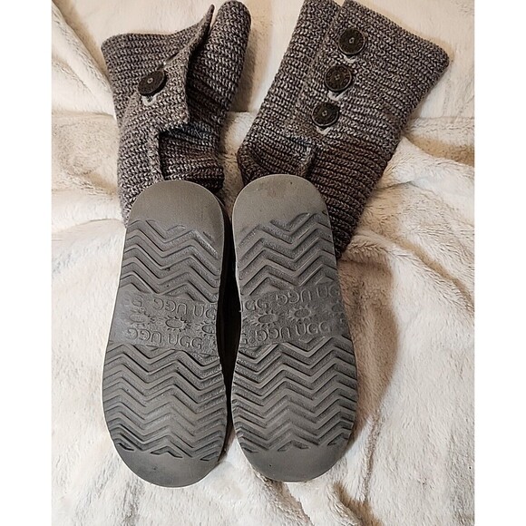 UGG Womens Shoes Boots Classic Tall Cardy Knit Gray Slip On‎ Flats US Size 7 M - Picture 8 of 8